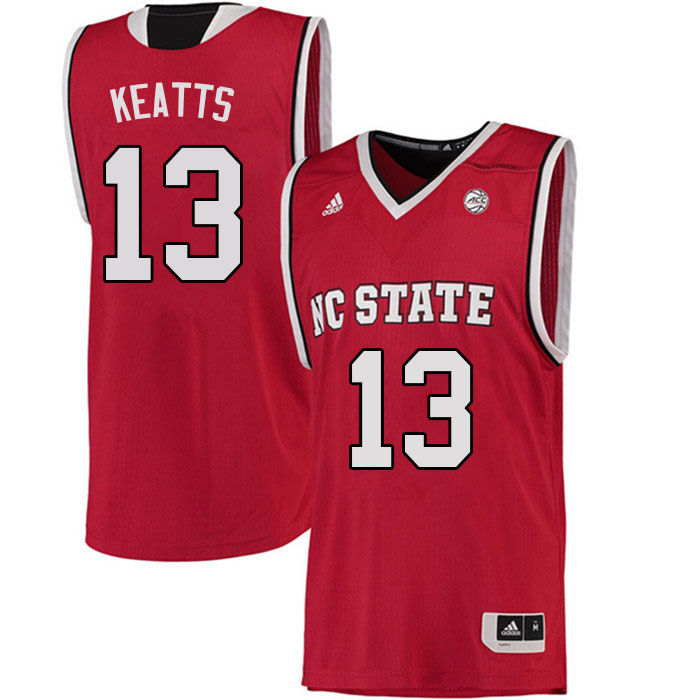 Men #13 KJ Keatts NC State Wolfpack College Basketball Jerseys Sale-Red - Click Image to Close